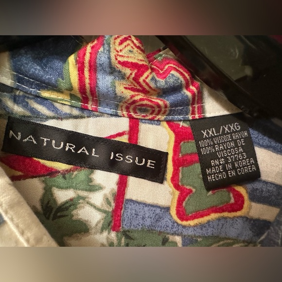 90s Vintage Mens size XXL Natural Issue Miami Tropical Cocktail Camp Shirt EUC - Picture 5 of 5